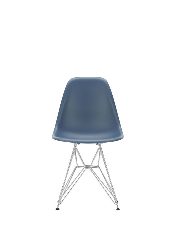 Eames Plastic Side Chair DSR Stuhl Vitra Chrom-Meerblau